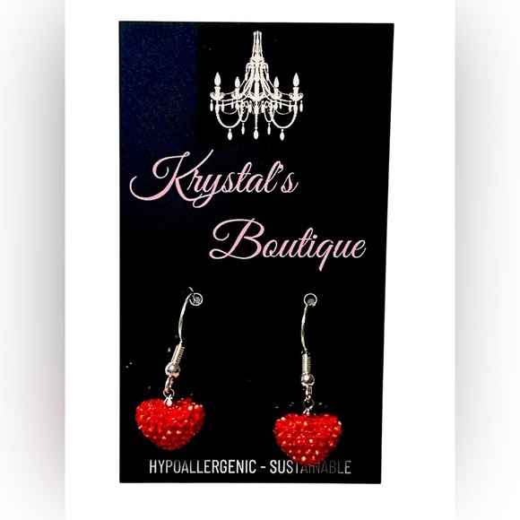 Red Heart Earrings - Picture 9 of 9